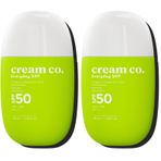 Cream Co. SPF50 Güneş Koruyucu Krem, Leke Karşıtı Nemlendirici Aydınlatıcı, 40 ML, Güneş Serumu (2 paketi)