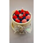 Creamy Strawberry Cup Dekoratif Mum - Pembe - Bej