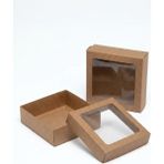 Creapack 15X15X6 Kraft 15 Adet Pencereli Kutu, Hediyelik Kutu, Karton Kutu, Yılbaşı Kutusu, Kurabiye Tart Kutusu, Kargo Kutusu