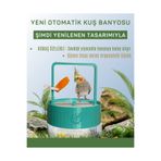 CreaPet YENİ Otomatik Kuş Banyosu - SU YEŞİLİ - Muhabbet/Sultan Papağanı Boyutu Kuşlara Uygun