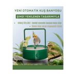 CreaPet YENİ Otomatik Kuş Banyosu - YEŞİL - Muhabbet/Sultan Papağanı Boyutu Kuşlara Uygun