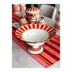 CREARTHOME Bellisima Emaye Ayaklı Meyvelik 30 Cm Kuş Desen Kase