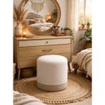 Crearthome Dekoratif Bohem Puf Tabure Makyaj Masası Pufu Bench Krem - 39x43 cm