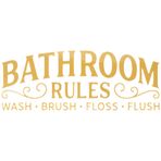 CREATCABIN 2 adet altın banyo duvar çıkartmaları banyo kuralları çıkartmalar akrilik ayna ipi floş kelime desen işaretleri çıkarılabilir sanat duvar Sticker setleri DIY ev duş odası tuvalet duvar