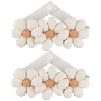 CREATCABIN 2 Adet Çiçek Perde Perde Tutacağı Perde Klipsleri Boho Japon Perde Bağları Arkalık Dekoratif Halat Ayarlanabilir Papatya Perde Tokaları Yatak Odası Pencere Uygulaması için 40 x 7 cm Krem