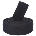 CREATCABIN Siyah Karate Jiu Jitsu Kemer Polyester Dövüş Sporları Kemeri Judo TKD Aikido Tek Dereceli Kemer Uzun Yumuşak Evrensel Kalıp Kemer Tekvando Erkekler Kadınlar için Spor 220 cm