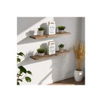 Create Handle 2'li Ahşap Duvar Rafı Seti 50x20 cm Dekoratif Salon Mutfak Banyo Rafı