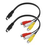 Create idea 2 adet 4 Pin S-Video 3 RCA AV dişi kablo TV/HDTV kamera CD çalar VCR DVR PVR DVD oynatıcı Set üstü kutusu PC dizüstü TV 0.3m