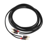 Create idea Phono to Phono P2P RCA - RCA Kablosu 2 x 2 Fiş RCA Ses Kablosu Amplifikatör, Aktif Hoparlörler veya Subwoofer için, Altın Kaplama Fişli 3 Metre
