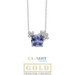 Created Alexandrite Taşlı Clarit Serisi 14 Ayar Beyaz Altın Kolye