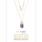 Created Alexandrite Taşlı Clarit Serisi 14 Ayar Sarı Altın Kolye