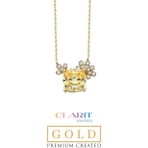 Created Light Yellow Canary Taşlı Clarit Serisi 14 Ayar Sarı Altın Kolye