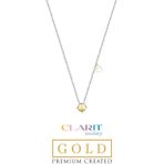 Created Light Yellow Canary Taşlı Clarit Serisi 8 Ayar Beyaz Altın Kolye