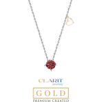 Created Rhodolite Taşlı Clarit Serisi 8 Ayar Beyaz Altın Kolye