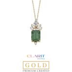 Created Tourmaline Taşlı Clarit Serisi 14 Ayar Sarı Altın Kolye