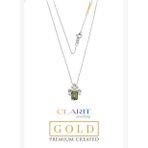 Created Tourmaline Taşlı Clarit Serisi 42 Cm 8 Ayar Beyaz Altın Kolye