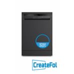 CreateFol Mat Siyah Kendinden Yapışkanlı BULAŞIK MAKİNESİ Kaplama Folyosu 70X100