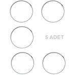 Creative Company ø 30 cm 5 Adet Boyasız Makrome Halkası – Kapı Süsü, Makrome Duvar Dekoru ve Çiçek Çelenk Yapım Çemberi, Paslanmaz Kalın (4 Mm) Kasnak