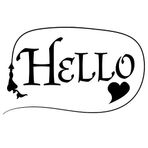Creative Concept Ideas Hello with Heart Renaissance Scipt CCI Çıkartma Vinil Çıkartma|Arabalar Kamyonlar Kamyonetler Duvarlar Dizüstü Bilgisayar|Siyah|5,5 x 3,5 inç|CCI2250