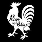 Creative Concept Ideas Rise and Shine Rooster CCI Çıkartma Vinil Çıkartma|Arabalar Kamyonlar Kamyonetler Duvarlar Dizüstü Bilgisayar|Beyaz|14 x 10 cm|CCI2423