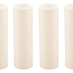 Creative Hobbies 3 İnç Uzun Krem Plastik Mum Kapak Kollu Avize Soket Kılıfları - 6'lı Paket - E12 Şamdan Taban Soketleri