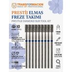 Creatividad Solutions 10'lu Orta Sert Ultra Hassas Elmas Freze Ucu - Kuru Manikür, Tırnak, Hobi, Gravür Seti 723104