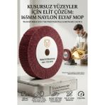 Creatividad Solutions Kırmızı Skoç Elyaf Mop Parlatma Diski - 5700 Rpm 165 mm Metal ve Paslanmaz 723107
