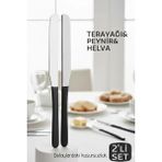Creatividad Solutions Lüks Seri 2'li Tereyağı ve Peynir Bıçağı Seti - Paslanmaz Çelik & Ergonomik Silikon Saplı 16 cm 719999
