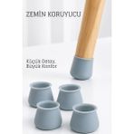 Creatividad Solutions Silikonlu Sandalye Ayak Koruyucu – Sessiz ve Çiziksiz Kullanım, 4’lü Set Gri 722361