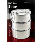 Creatividad Solutions Transformacion Sefer Tası Yemek Kabı Paslanmaz Çelik 3 Katlı 14 cm 3 Litre 721366