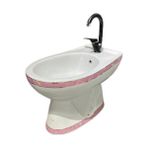 Creavit Abdestlik Ayak Yıkama Lavabosu Pembe Bordürlü Bide