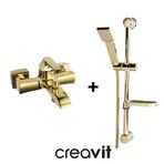 Creavit AG2500G + SH411G Avangart 2'li Altın Banyo Armatür Batarya Seti