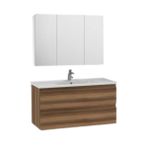 Creavit Alinda Lavabo Dolaplı Ve Aynalı Dolap Takımı Açık Ceviz 100 cm