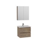Creavit Alinda Lavabo Dolaplı Ve Aynalı Dolap Takımı Naturel Çam 60 cm