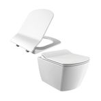 Creavit Beyaz Elegant Rim-Off Yavaş Kapanan Kapak Kanalsız Asma Klozet