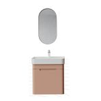 Creavit CO0060.41 Colorit Kapaklı Lavabo Dolabı 60 cm Ve Oval Ayna Şeftali Tüyü