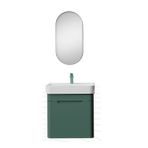 Creavit CO0060.42 Colorit Kapaklı Lavabo Dolabı 60 cm Ve Oval Ayna Nil Yeşili