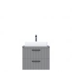 Creavit D10 Next Tezgah Üstü 2 Çekmeceli 65 cm Gri Lake Lavabo Dolabı