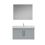 Creavit D2 Banyo Dolabı Ve Düz Ayna Takım Mat Gri 100 cm