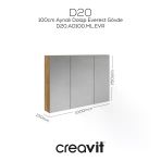 Creavit D20 100 Cm Everest Aynalı Dolap Melamin Gövde