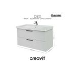 Creavit D20 100 cm Iki Çekmeceli Lavabo Dolabı Lake Kapak - Beyaz