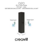 Creavit D20 30 Cm Sağa Açılır Boy Dolabı Antrasit Lake