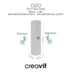 Creavit D20 30 Cm Sola Açılır Boy Dolabı Beyaz Lake Kapak
