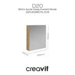 Creavit D20 60 Cm Everest Aynalı Dolap Melamin Gövde