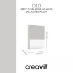 Creavit D20 60Cm Melamin Aynalı Dolap Gri