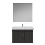 Creavit D20 80Cm Kapaklı Lavabo Dolabı Düz Ayna Takımı AntrasitLake