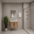 Creavit D20 Banyo Dolabı Seti Çekmeceli 80 cm Everest - Kahverengi - Beyaz
