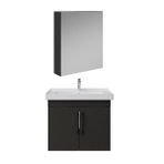 Creavit D20 Kapaklı Lavabo Dolabı Dolaplı Ayna Takımı Antrasit 65 Cm