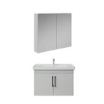Creavit D20 Kapaklı Lavabo Dolabı Dolaplı Ayna Takımı Beyaz 80 cm