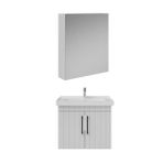 Creavit D20 Kapaklı Lavabo Dolabı Dolaplı Ayna Takımı Beyaz Lake 65 Cm